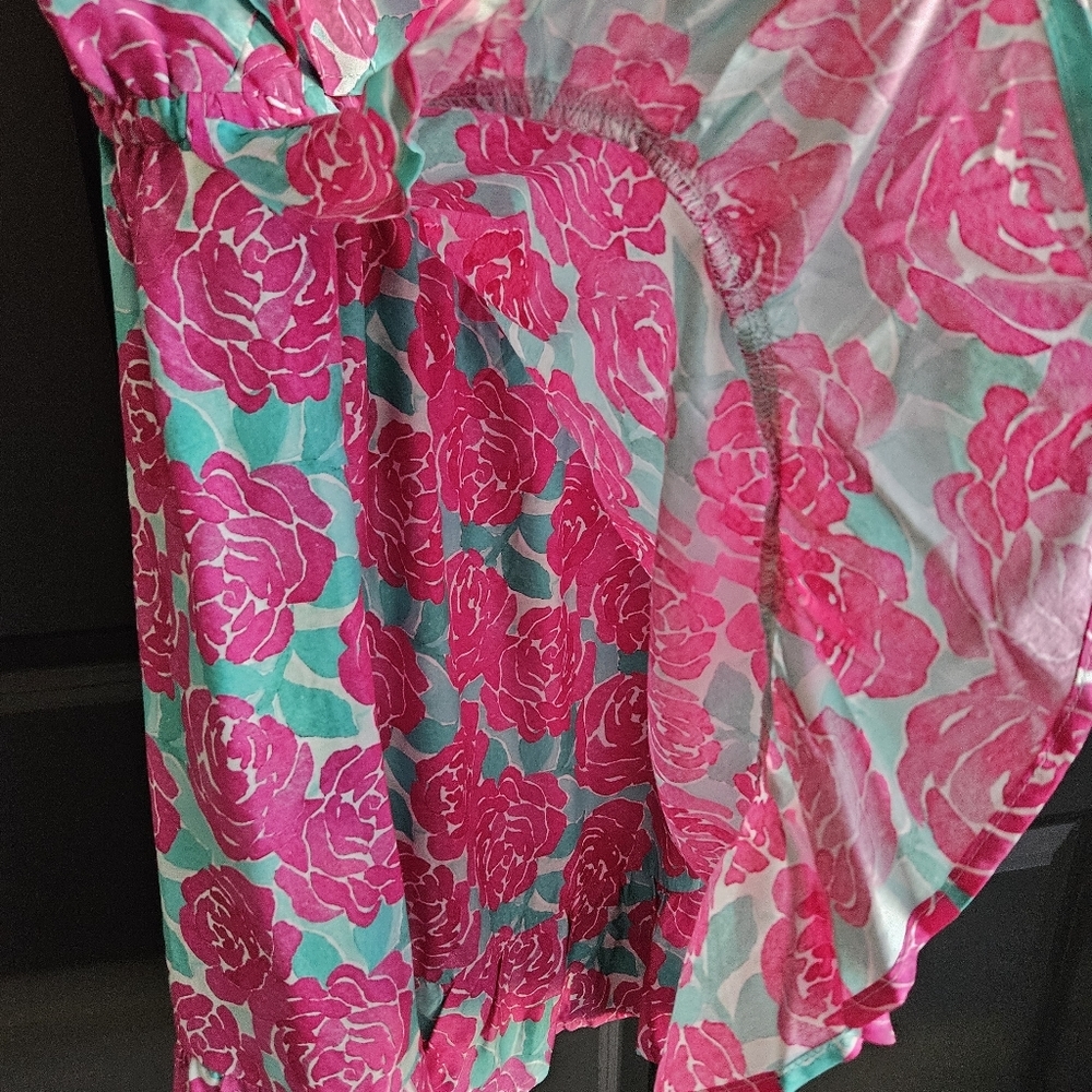 Vineyard Vines Pink Floral One-Shoulder Ruffle Dress - Picture 3 of 8